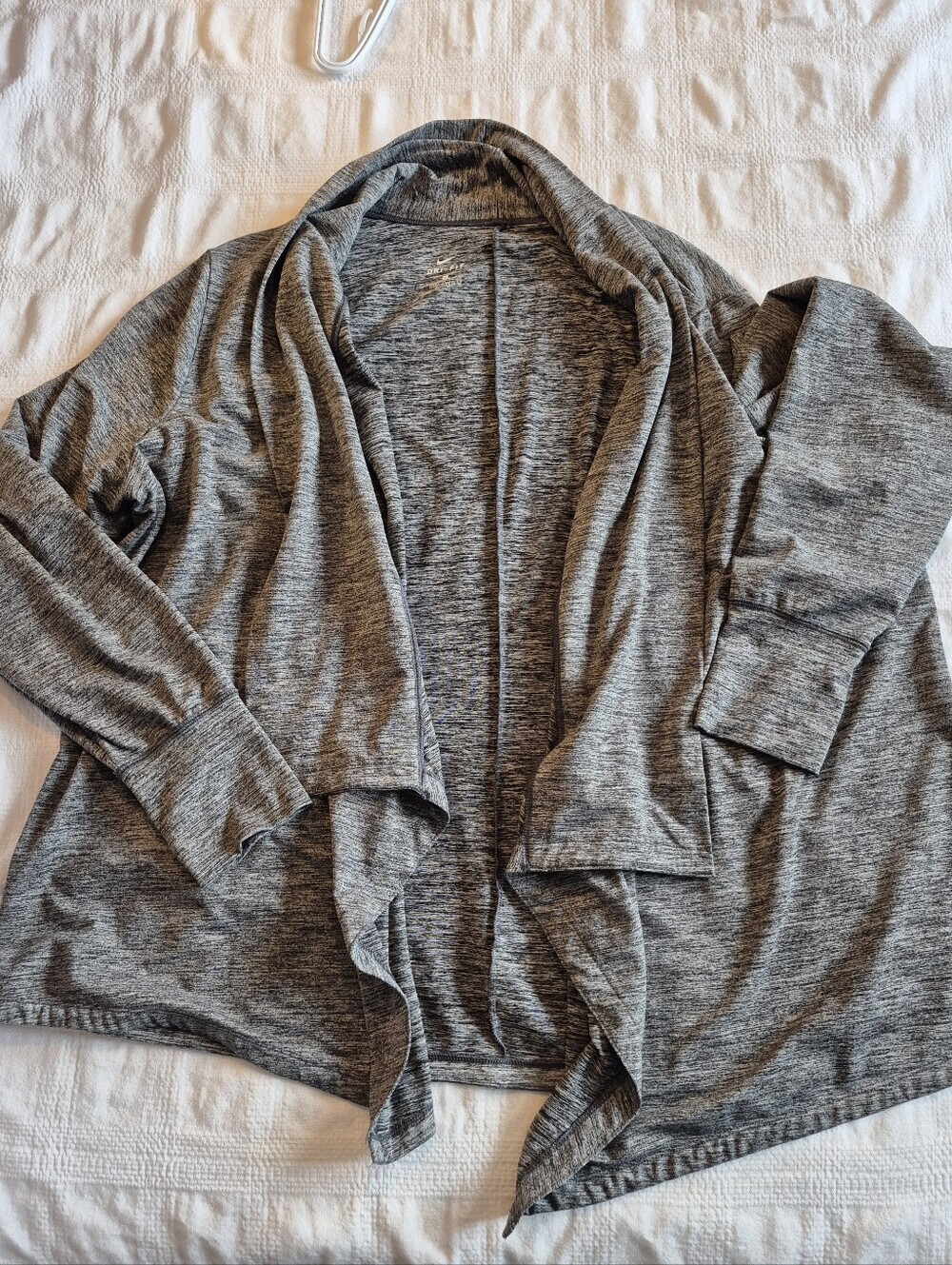Nike Dri-Fit women's 3X gray heather waterfall sweater VGUC